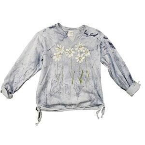 Kunky's Vintage Daisys Sweatshirt Women S Tie Dye Art To Wear Cottage Fairy Boho